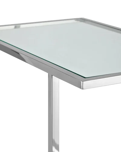 Журнальный столик 50*32 БОСТОН, прозрачное стекло, сталь серебро УТ000001972 Stool Group столешница прозрачная из стекло фото 3