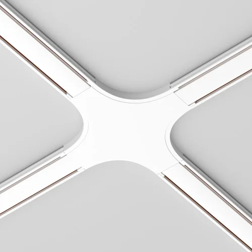Коннектор питания X-образный Magnetic track system Radity TRA084CX-11W Maytoni белый в стиле хай-тек современный для светильников серии Magnetic track system Radity подвесной накладной radity радиусная магнитная магнитный фото 2