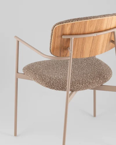 Стул Doe, коричневый, бежевые ножки УТ000040248 Stool Group, коричневый/букле, ножки/металл/бежевый, размеры - *820**** фото 3