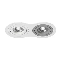 Светильник точечный Intero 16 Double Round i6260609 Lightstar серый белый 2 лампы, основание белое в стиле хай-тек современный 