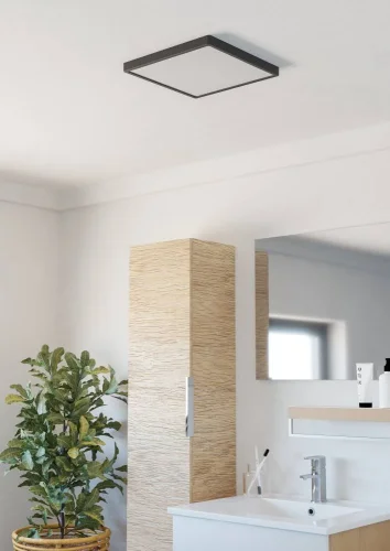 Светильник потолочный LED Fueva 901331 Eglo белый на 1 лампу, основание чёрное в стиле современный квадратный фото 3 Светильник потолочный LED Fueva 901331 Eglo белый на 1 лампу, основание чёрное в стиле современный квадратный фото 3