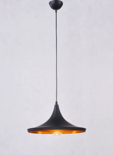 Светильник подвесной Foggi  LDP 7712-C BK Lumina Deco чёрный золотой 1 лампа, основание чёрное в стиле современный лофт  фото 5