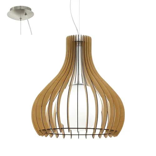 Светильник подвесной TINDORI 96215 Eglo коричневый 1 лампа, основание серое никель в стиле современный 
