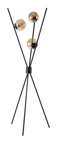 Торшер MEDEA PT3 Crystal Lux на треноге прозрачный янтарный 3 лампы, основание чёрное в стиле современный
