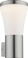 Настенный светильник LED ALIDO 34570 Globo уличный IP44 матовый никель 1 лампа, плафон белый в стиле современный LED