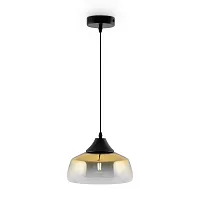 Светильник подвесной Jiffy FR5188PL-01G Freya янтарный прозрачный 1 лампа, основание чёрное в стиле модерн 
