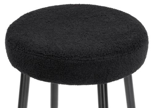 Барный стул Plato black fabric 15420 Woodville, чёрный/букле, ножки/металл/чёрный, размеры - ****430*430 фото 3