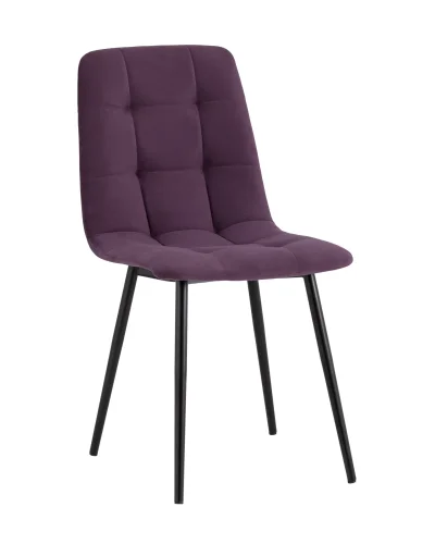 Стул Oliver велюр фиолетовый УТ000036029 Stool Group, фиолетовый/велюр, ножки/металл/чёрный, размеры - ****450*530