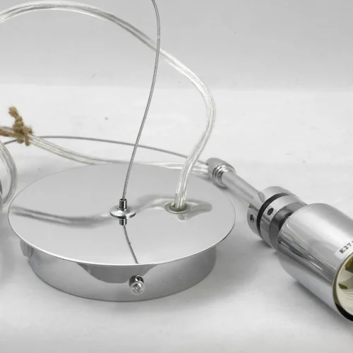 Светильник подвесной лофт LSP-9633 Lussole серый 1 лампа, основание хром в стиле лофт  фото 4
