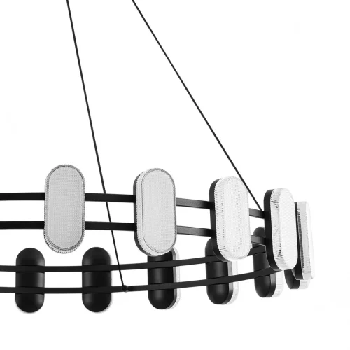 Люстра подвесная LED Ovela 8342/40L Lumion белая на 1 лампу, основание чёрное в стиле современный хай-тек минимализм кольца фото 6