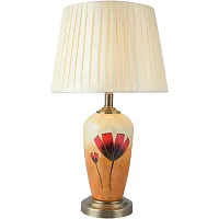 Настольная лампа Isabelle TL0315A-T Toplight бежевая 1 лампа, основание оранжевое разноцветное металл керамика в стиле классический 