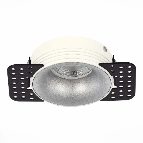 Светильник точечный ST218.518.01 ST-Luce серебряный 1 лампа, основание белое в стиле хай-тек современный для затирки фото 2