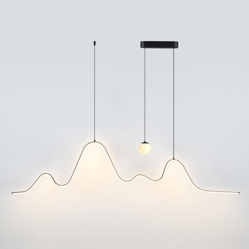 Светильник подвесной LED Moonlight 7181/37L Odeon Light белый на 2 лампы, основание чёрное в стиле хай-тек линейный фото 5