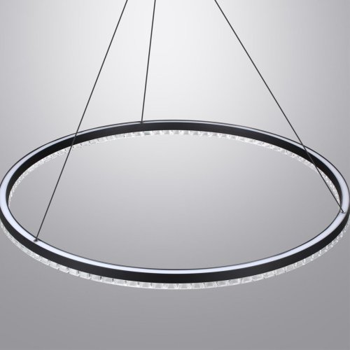 Светильник подвесной LED Monile 359711 Novotech чёрный на 1 лампу, основание чёрное в стиле хай-тек современный минимализм кольца фото 7