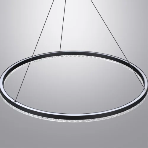 Светильник подвесной LED Monile 359711 Novotech чёрный на 1 лампу, основание чёрное в стиле хай-тек современный минимализм кольца фото 7