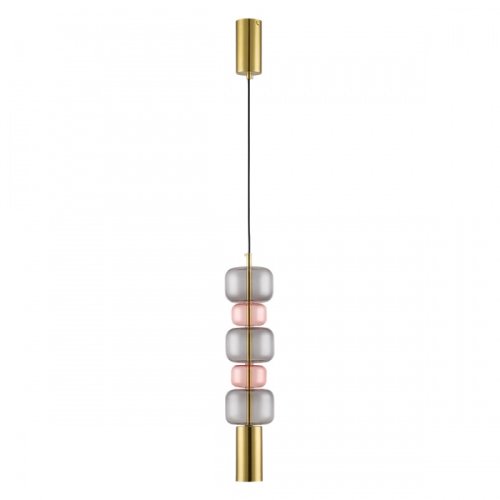 Светильник подвесной Verona 6504/1A Lumion серый розовый 1 лампа, основание бронзовое в стиле современный 
