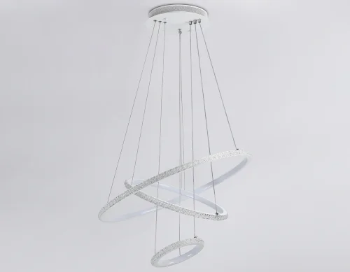 Светильник подвесной LED FA9561 Ambrella light белый 1 лампа, основание белое в стиле современный хай-тек кольца фото 6