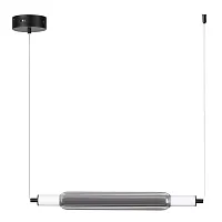 Светильник подвесной LED Trendy 6556/15L Lumion серый чёрный на 1 лампу, основание чёрное в стиле хай-тек современный линейный