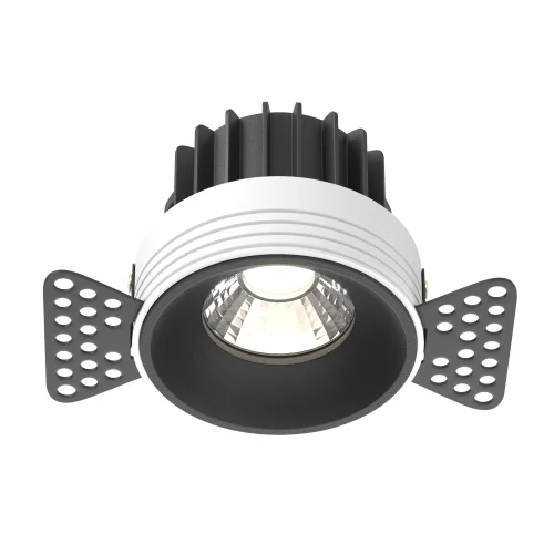 Светильник точечный LED Round DL058-12W4K-TRS-B Maytoni чёрный на 1 лампу, основание в стиле современный для затирки