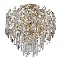 Люстра потолочная Sorrento-8019 378019/6/50/390 GD Arte Milano прозрачная на 6 ламп, основание золотое в стиле современный 
