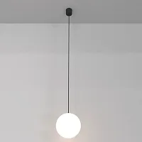Светильник подвесной LED Luna P039PL-5W3K-20-B Maytoni белый 1 лампа, основание чёрное в стиле современный хай-тек 