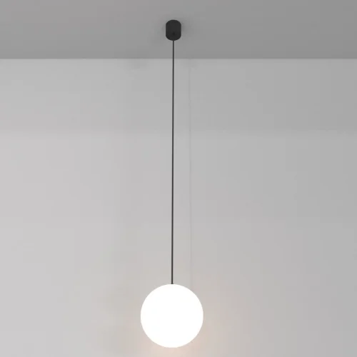 Светильник подвесной LED встраиваемый Luna P039PL-5W4K-20INS-B Maytoni белый 1 лампа, основание чёрное в стиле хай-тек современный шар фото 2