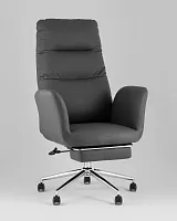 Кресло руководителя TopChairs Solid NC с оттоманкой, серый УТ000041760 Stool Group, /, ножки//, размеры - *****