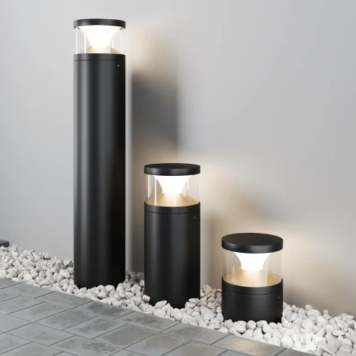 Парковый светильник LED Pyro O496FL-L21B3K1 Maytoni уличный IP65 чёрный на 1 лампу, плафон прозрачный в стиле современный хай-тек LED фото 7