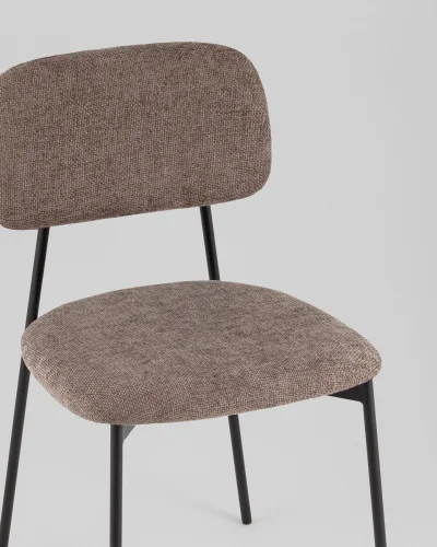 Стул Chao, коричневый, черные ножки, 2шт./уп. УТ000039970 Stool Group, коричневый/рогожка, ножки/металл/чёрный, размеры - *780**** фото 2