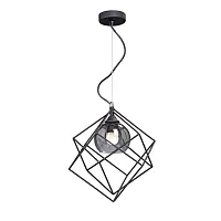 Светильник подвесной V4571-1/1S Vitaluce чёрный серый 1 лампа, основание чёрное в стиле лофт 