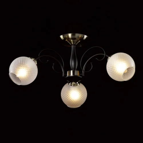 Люстра потолочная Альфа 324015203 DeMarkt белая на 3 лампы, основание чёрное в стиле современный  фото 2