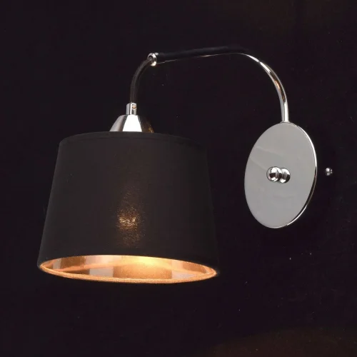 Бра Лацио 103021001 MW-Light чёрный на 1 лампа, основание хром в стиле современный  фото 2