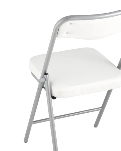 Складной стул Джонни экокожа белый каркас металлик УТ000035363 Stool Group, белый/экокожа, ножки/металл/серый, размеры - ****450*495 фото 7