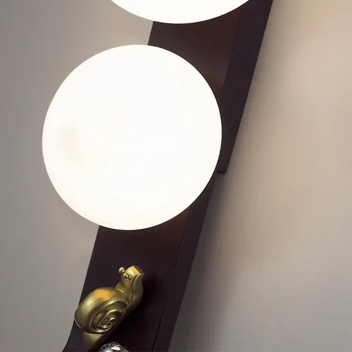 Настенный светильник уличный Luma 5434/2W Odeon Light уличный IP54 чёрный на 2 лампы, плафон белый в стиле флористика скандинавский современный G9 фото 7