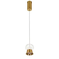 Светильник подвесной LED Jane MR1210-1PL MyFar прозрачный золотой 1 лампа, основание золотое в стиле современный 