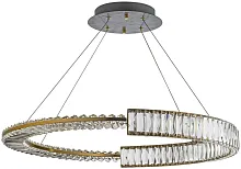 Светильник подвесной хрустальный LED Carini L 1.5.80.100 G Arti Lampadari прозрачный 1 лампа, основание серое в стиле модерн кольца