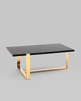 Журнальный столик Тоби 109*66, черный мрамор, сталь золото УТ000036327 Stool Group столешница чёрная из искусственный мрамор