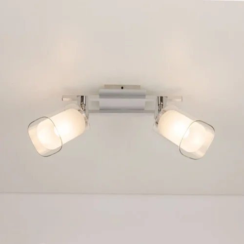 Светильник потолочный Риволи CL104120 Citilux прозрачный белый 2 лампы, основание серое в стиле современный  фото 3