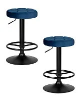 Табурет барный набор 2 шт. SET-2 5008_BlackBase-LM BRUNO BLACK, цвет сиденья синий велюр (MJ9-117), цвет основания черный Dobrin, /велюр, ножки/металл/чёрный, размеры - 610*830***360*360 Табурет барный набор 2 шт. SET-2 5008_BlackBase-LM BRUNO BLACK, цвет сиденья синий велюр (MJ9-117), цвет основания черный Dobrin, /велюр, ножки/металл/чёрный, размеры - 610*830***360*360