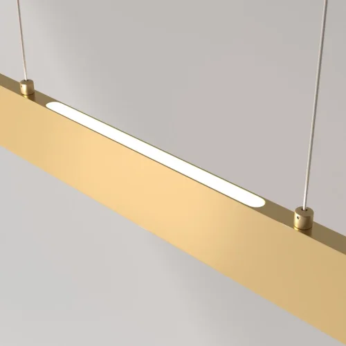 Светильник подвесной LED Step P010PL-L30G4K Maytoni золотой 1 лампа, основание золотое в стиле хай-тек минимализм линейный фото 5
