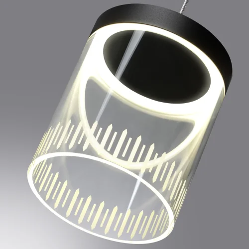 Светильник подвесной LED Aura 359008 Novotech прозрачный 1 лампа, основание чёрное в стиле модерн хай-тек  фото 3