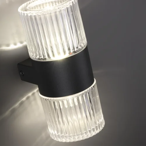 Настенный светильник уличный LED Estima 359292 Novotech уличный IP65 чёрный на 1 лампу, плафон прозрачный в стиле современный LED фото 5
