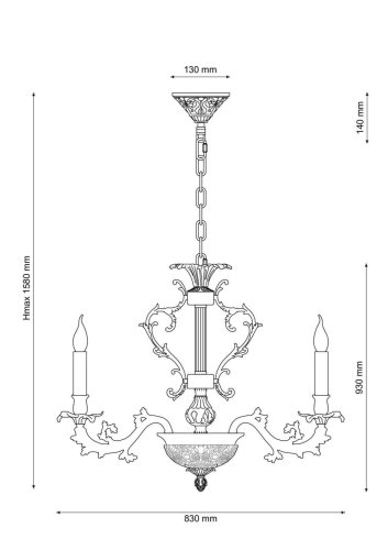 Люстра подвесная FIRENZE 1781.15.3 antique gold Lucia Tucci без плафона на 18 ламп, основание золотое в стиле классический фото 2
