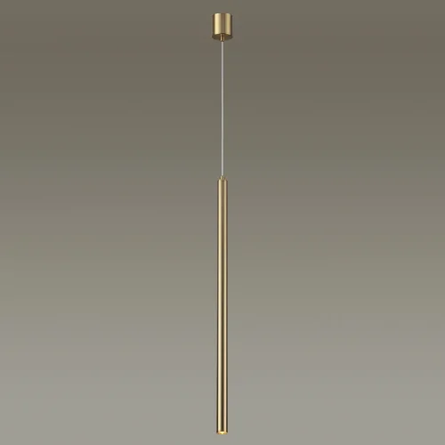 Светильник подвесной LED Fiano 4374/3L Odeon Light золотой 1 лампа, основание золотое в стиле хай-тек минимализм трубочки фото 3