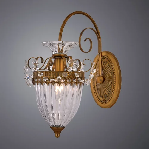 Бра Хрустальный A4410AP-1SR Arte Lamp прозрачный на 1 лампа, основание латунь в стиле классический  фото 2