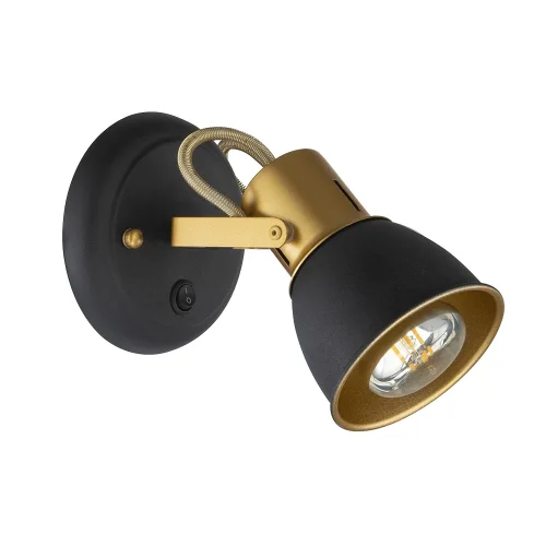 Бра с выключателем Jovi A1677AP-1GO Arte Lamp золотой чёрный на 1 лампа, основание чёрное в стиле модерн лофт 