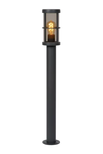 Парковый светильник Navi 27802/90/29 Lucide уличный IP54 чёрный 1 лампа, плафон серый в стиле кантри E27