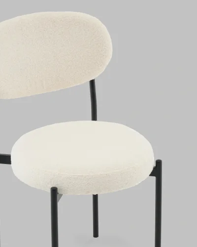 Стул Бриф DD букле молочный УТ000041482 Stool Group, белый/букле, ножки/сталь/чёрный, размеры - ***** фото 7