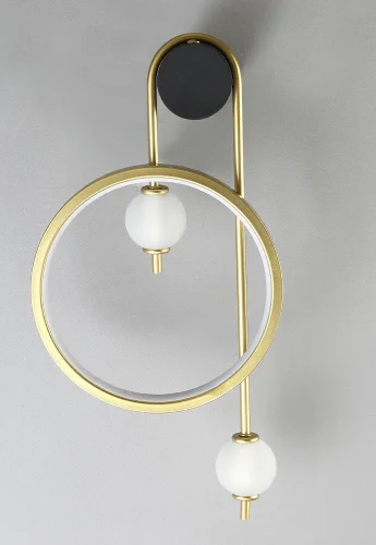 Бра LED RODRIGO AP20W LED BLACK/GOLD Crystal Lux белый на 1 лампу, основание золотое чёрное в стиле современный кольца фото 4