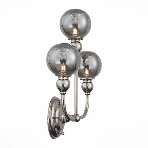 Бра Funhi SL552.101.03 St-Luce прозрачный серый на 3 лампы, основание никель в стиле лофт  фото 3